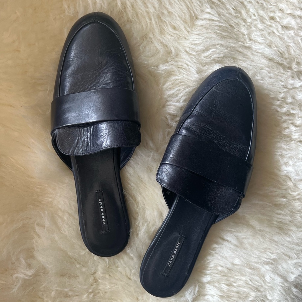 Zara Slip on Leather Loafers